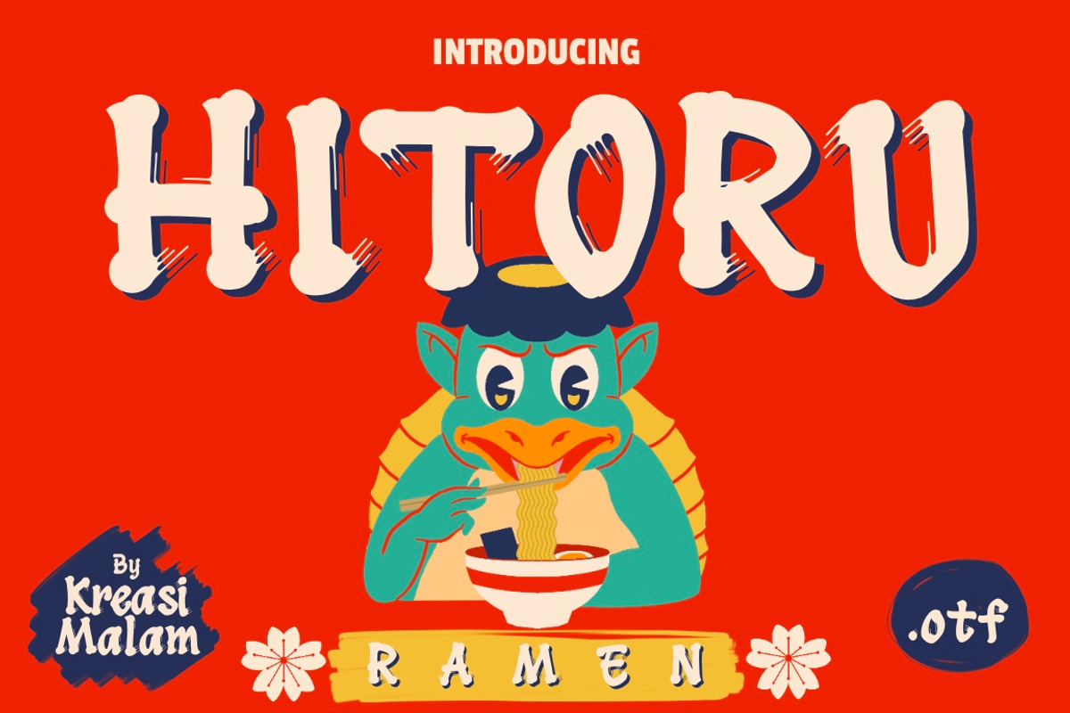 Hitoru Ramen Font, a Font by Kreasi Malam (Photo 1 of 4)