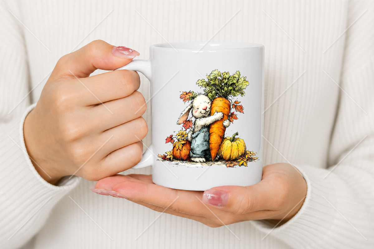 Whimsical Autumn Farm Animal Clipart, a Seasonal Illustration by Canvas Craft (Photo 9 of 10)