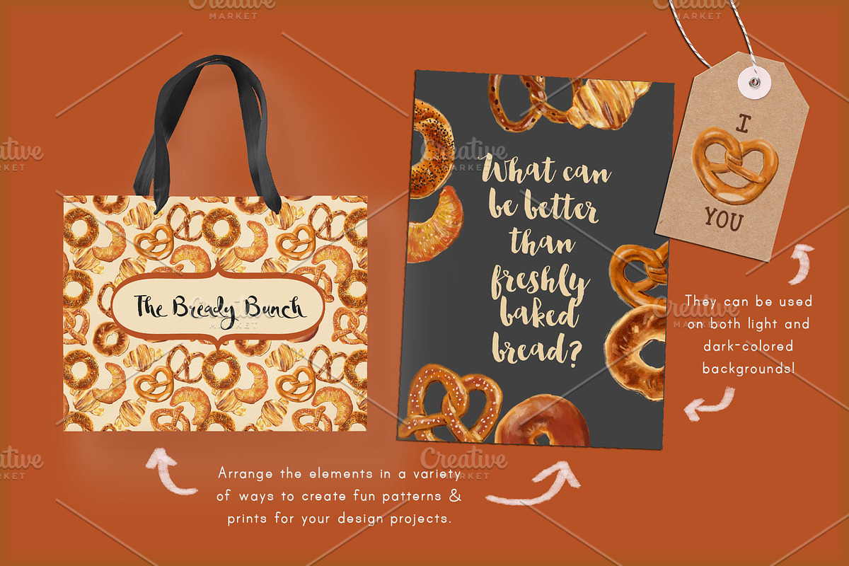 Bread & Bakery Goodies Clip Art, a Food Illustration by Cynthia Arre (Photo 3 of 5)