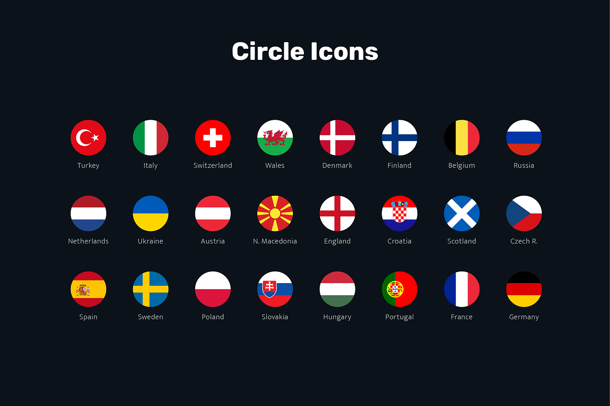 Euro 2020 - Football Icon Flags, an Icon by bvcreates (Photo 2 of 5)