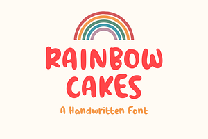 Rainbow Cakes - Handwritten Font