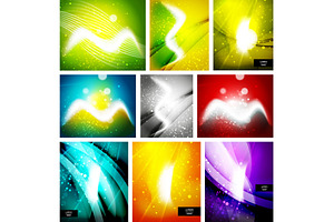 Set Of Shiny Abstract Backgrounds