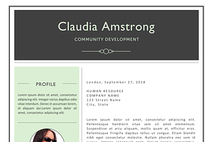 Green Photograph Resume Template