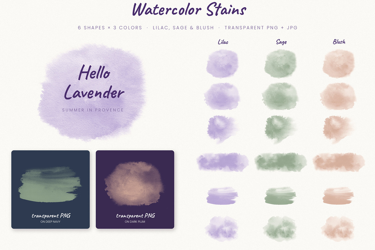 Watercolor Lavender Clipart Provence, a Decorative Illustration by Where summer is (Photo 11 of 13)