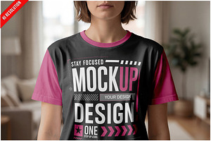Woman In T-shirt PSD, a Shirt Mockup by Bruno's Shop