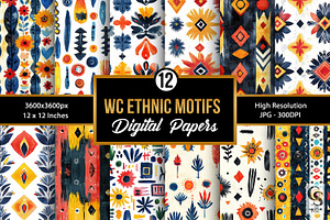 Watercolor Ethnic Motifs Patterns