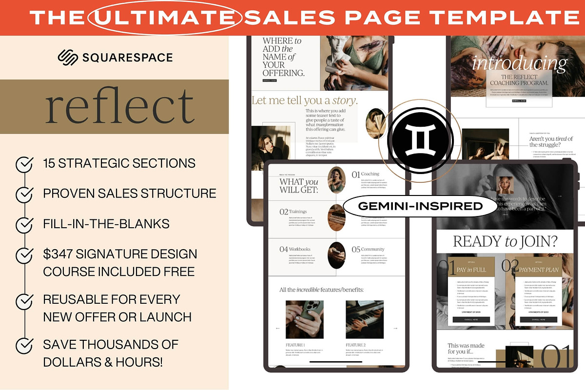 Reflect Squarespace Sales Template, a Squarespace Template by The Humanista Co. (Photo 1 of 3)