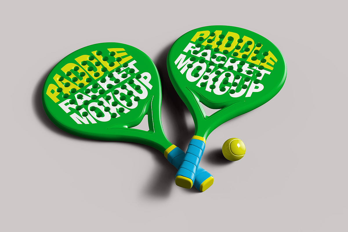 Paddle Racket Mockups - 8 views, a Merchandise Mockup by Illusiongraphic