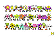 Floral Fellows Cartoon Characters, an Illustration by The Isian (Thumbnail 2 of 14)