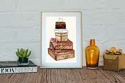 Printable Watercolor Monogram bags, an Illustration by Artseez (Thumbnail 2 of 2)