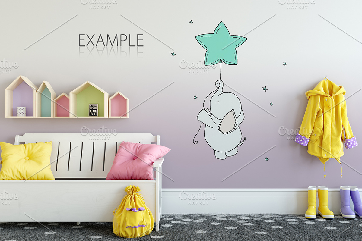 KIDS WALL & FRAMES Mockup Bundle - 2, a Print Template by Yuri-U (Photo 26 of 43)