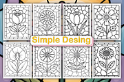 Cozy Stained Glass Flower Coloring, a Decorative Illustration by Ink Gallery (Thumbnail 2 of 5)