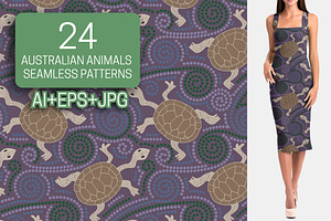 Australian Animals Seamless Patterns