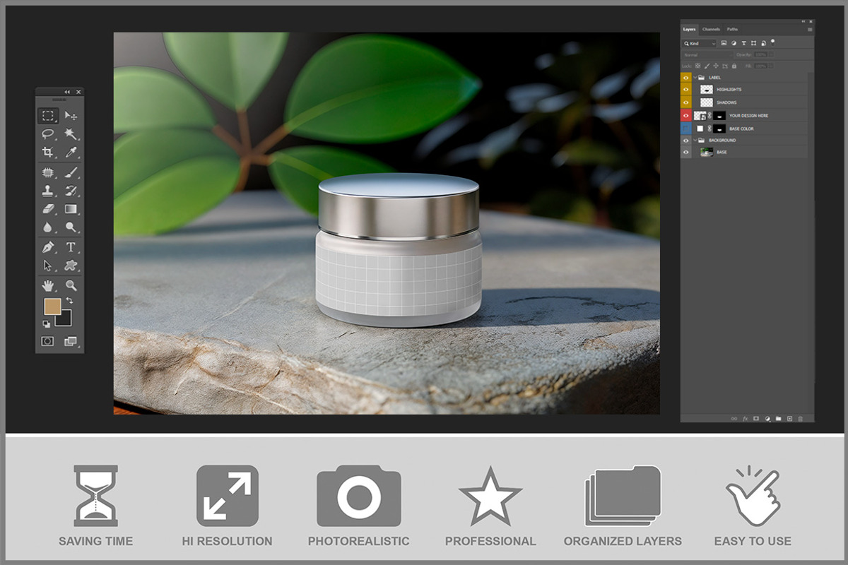 Cosmetic Cream Jar Mockup PSD, a Packaging Mockup by Bruno's Shop (Photo 3 of 4)