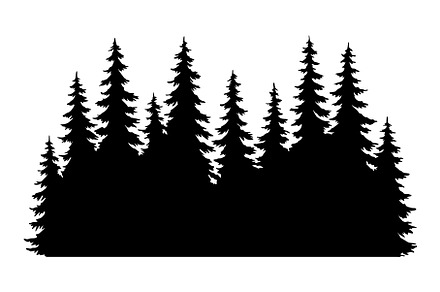 Fir trees silhouettes, an Illustration by Things for designers