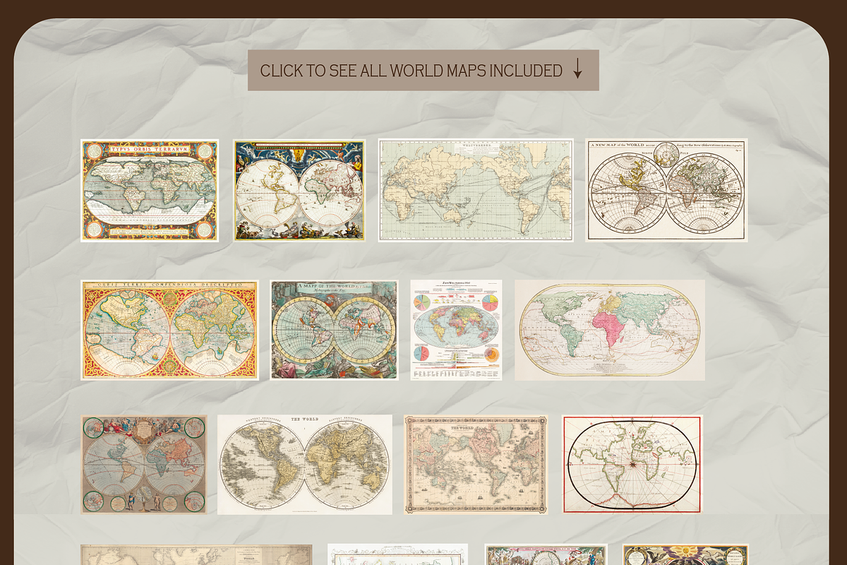 Vintage Maps of the World Bundle, a Background Graphic by Golden Vision Studio (Photo 7 of 8)