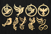 Wooden Bird Earring SVG Template, an Object Graphic by DreamCafeArt (Thumbnail 4 of 7)