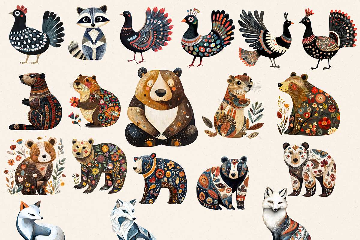 SCANDINAVIAN FOLK WOODLAND CLIPART, an Animal Illustration by Daring Digies (Photo 5 of 8)