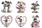 Whimsical Valentine Cute Dog Clipart, an Illustration by CraftArtStudio (Thumbnail 6 of 6)