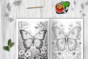 Butterfly And Flower Coloring Pages