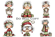 Christmas Grandma Clipart, an Illustration by Craft Nest (Thumbnail 5 of 8)