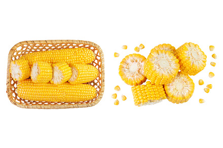 ear of corn in a wicker basket, a Food & Drink Photo by NataPhoto