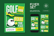 Green Golf Tournament Flyer Set, a Flyer Template by graphicook (Thumbnail 1 of 3)
