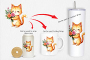 Cat Spring Bouquet Clipart, a Graphic by Artnoy (Thumbnail 3 of 5)