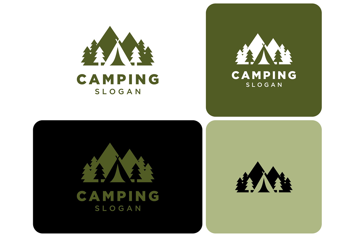 Camping Tent Mountain Forest Logo, a Branding & Logo Template by ika trisiana (Photo 2 of 2)