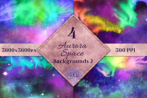 Aurora Space Backgrounds Set 2