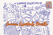Sunny Summer Essentials Doodle, a Decorative Illustration by RimzStudio (Thumbnail 1 of 4)