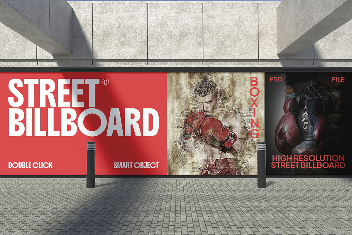 Street Billboard Mockup, an Advertising Mockup by Unerispace (Photo 3 of 5)