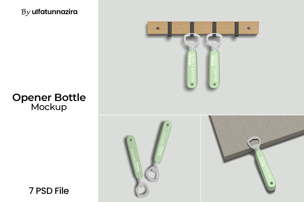 Opener Bottle Mockup, a Merchandise Mockup by ulfatunnazira (Photo 1 of 8)