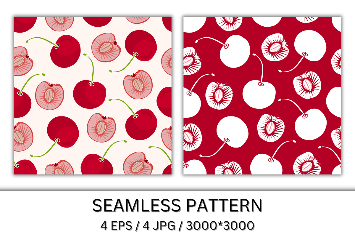 Cherry Seamless Pattern, a Pattern Graphic by wind mill