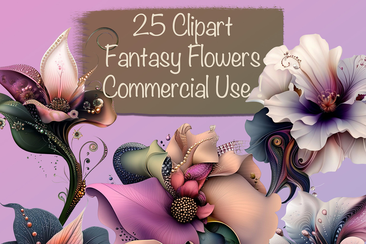 Fantasy Flowers Clipart Bundle, a Decorative Illustration by Fusion Dream (Photo 1 of 10)