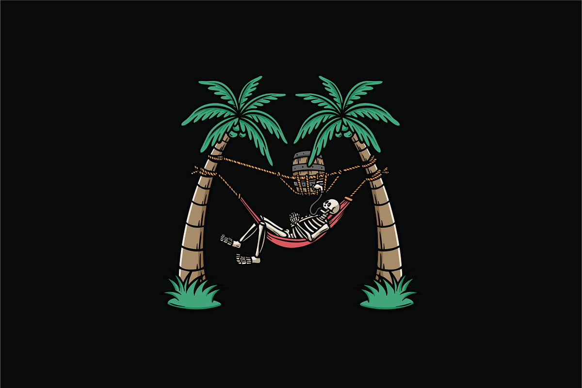 Skeleton in Hammock, an Object Illustration by nomlimo.com (Photo 1 of 3)