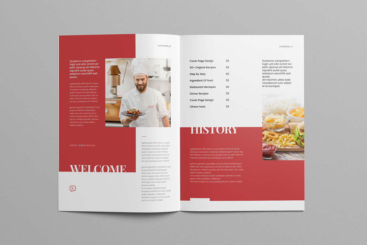 Cookbook Recipe Book Layout, a Brochure Template by Pixelpick