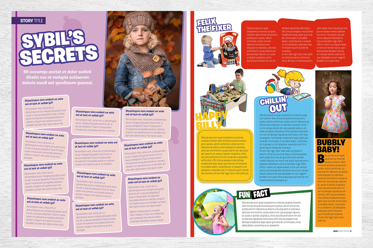 Kids Magazine Template, a Magazine Template by Red Cactus Creative (Photo 6 of 18)