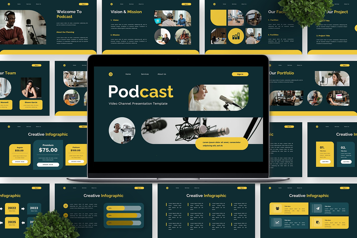 Podcast - Video Channel Keynote, a Presentation Template by Deepslide Studio (Photo 4 of 6)