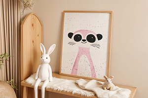 Cute Panda Nursery Wall Art, an Animal Illustration by elfy creative