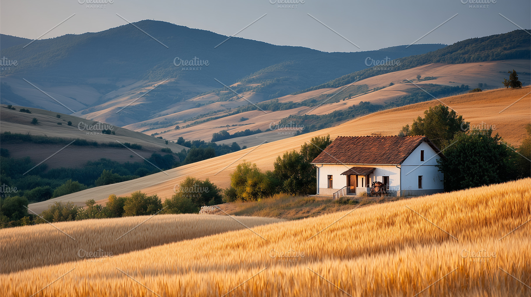 Beautiful rural house surrounded by, a Nature Photo by MistyDay