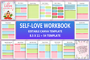Self-Love Workbook & Planner, a Stationery Template by Designmela01 (Thumbnail 1 of 8)