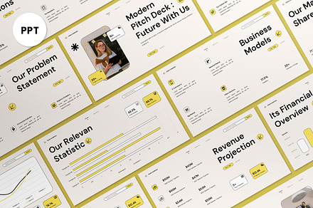 Cream Neo Brutalism Pitch Deck PPT, a Presentation Template by graphicook