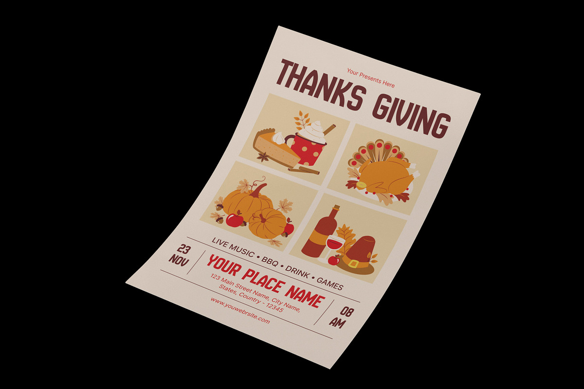 Simple Thanksgiving Flyer, a Flyer Template by Neermana (Photo 2 of 4)