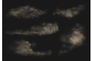 Smoky dust. Realistic white smoke, an Illustration by Frogella