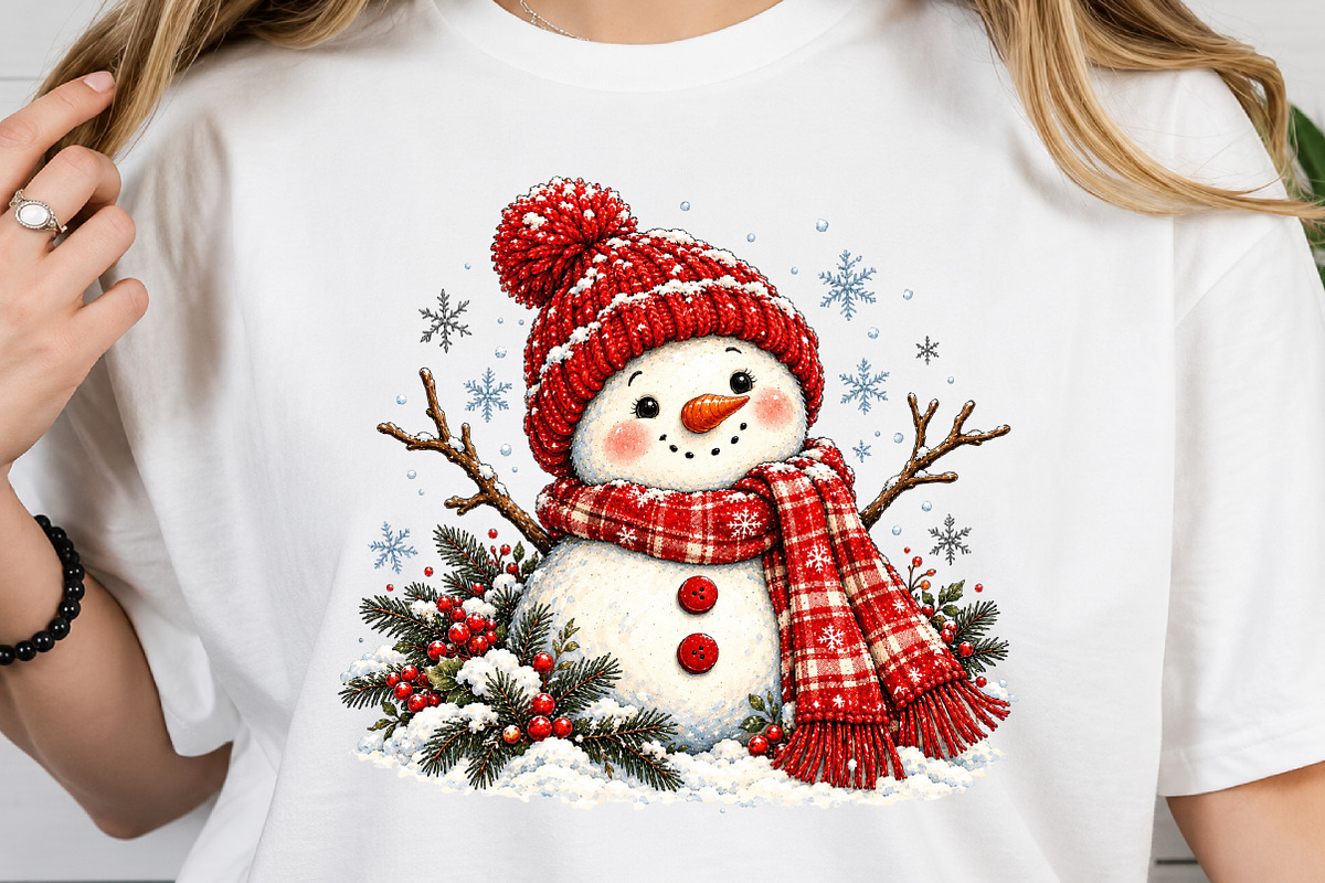 Christmas Snowman PNG Design, a Seasonal Illustration by Craft Nest (Photo 4 of 6)