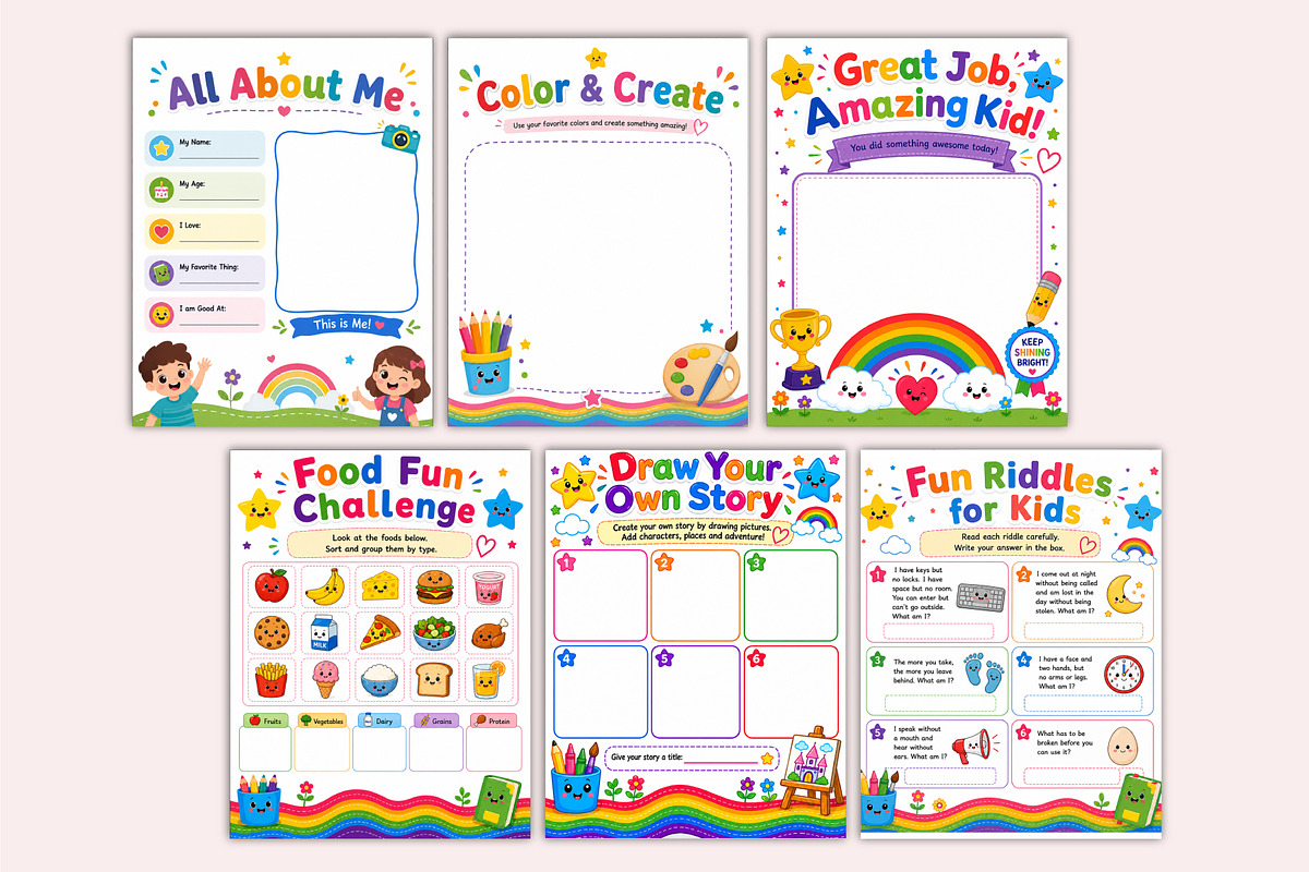 Amazing Kids Activity Book, a Stationery Template by Shumaya (Photo 3 of 5)