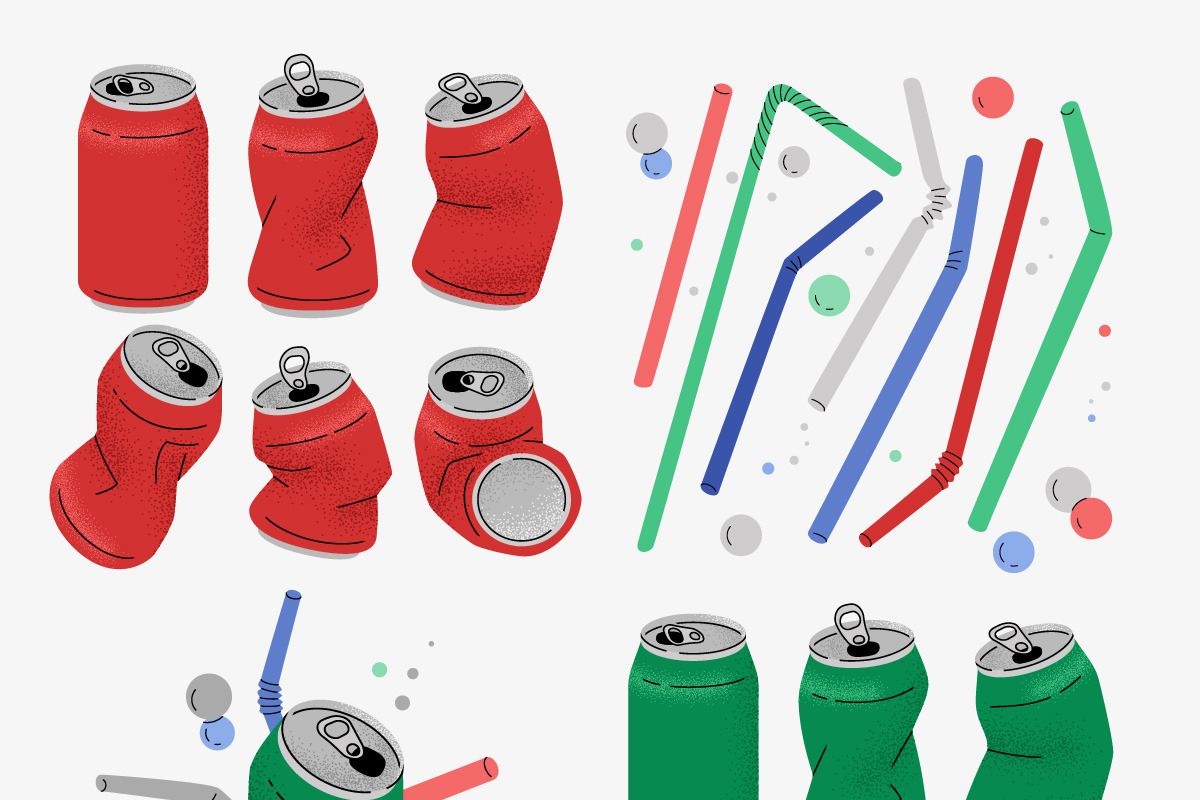 Crumpled Soda Cans And Straws, a Graphic by svetlana.belaia (Photo 2 of 8)