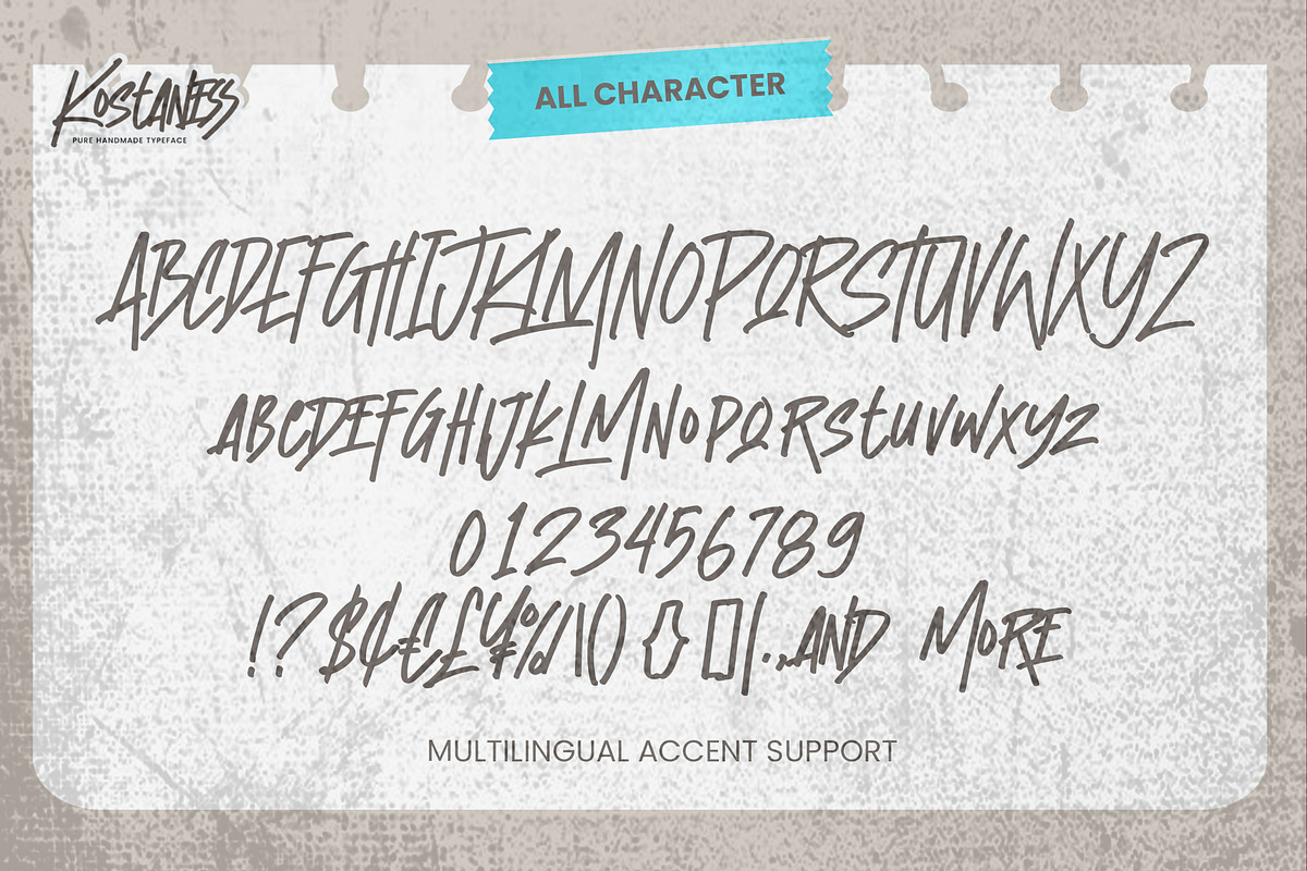 Kostaness - Pure Handmade Typeface, a Font by Gassstype (Photo 6 of 8)