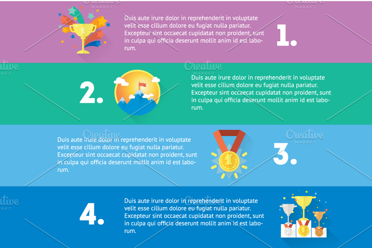4 Success icons + 2 design templates, an Illustration by Olyzel (Photo 4 of 5)